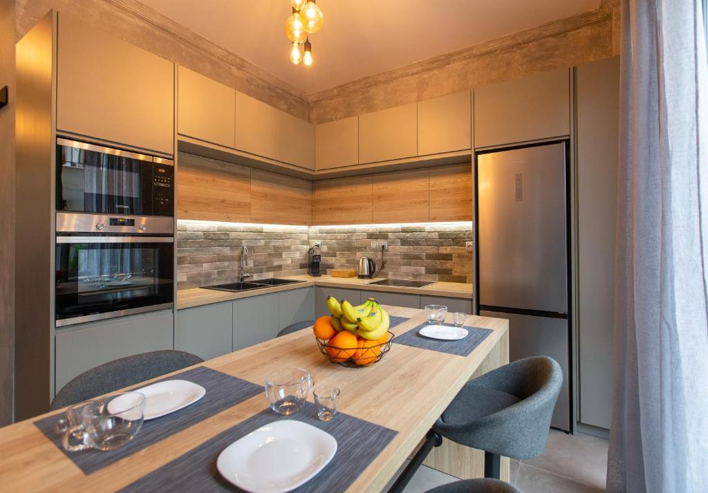 Kuchyň nebo kuchyňský kout v ubytování Lepanto Luxury Apartments GF