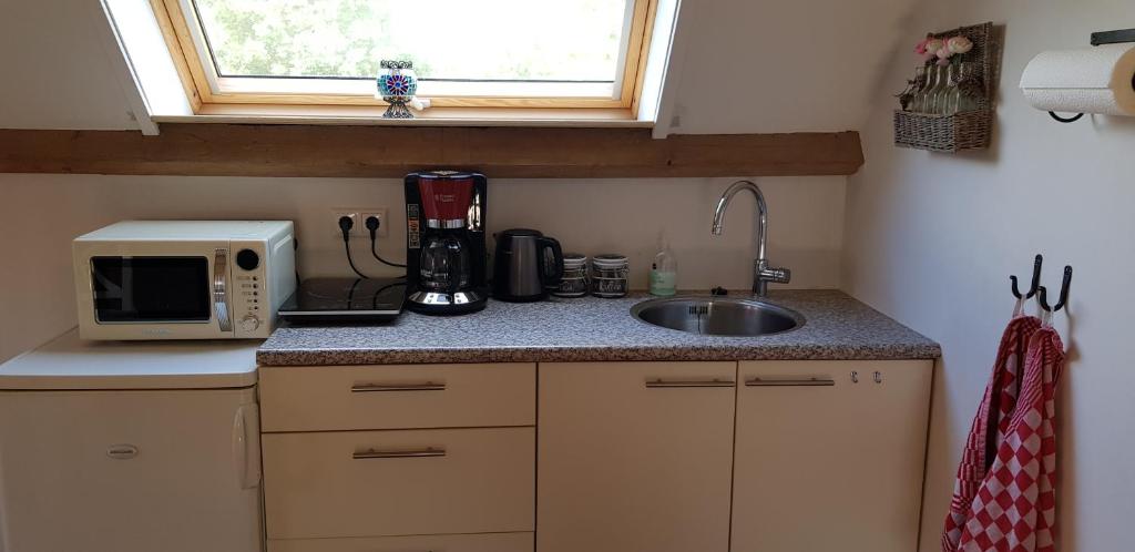 Kuchyň nebo kuchyňský kout v ubytování B&B Hoeve Ruimzicht