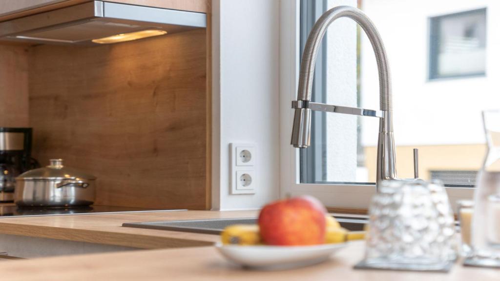 Kuchyň nebo kuchyňský kout v ubytování StuWip alps Appartements Adlerhorst
