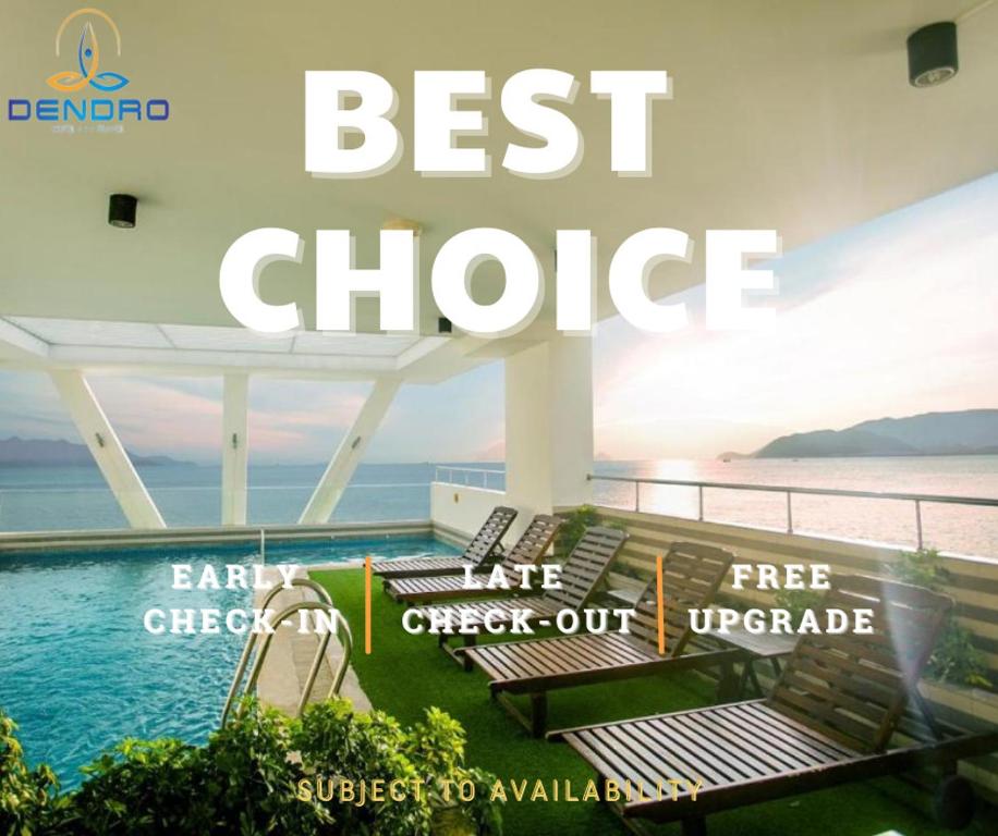 a best choice magazine advertisement with chairs on a balcony at Dendro Hotel in Nha Trang