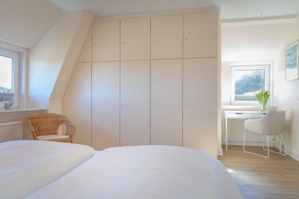 Postel nebo postele na pokoji v ubytování Haus Meerblick