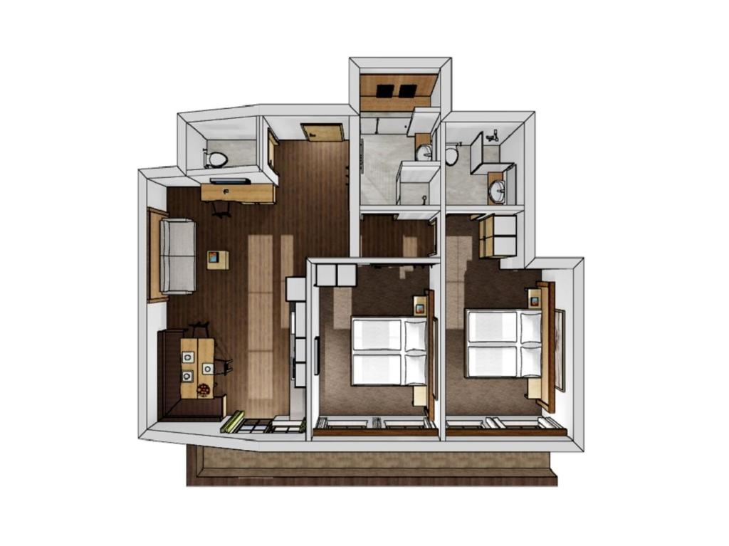 Plán poschodí v ubytovaní Appartements Alexander