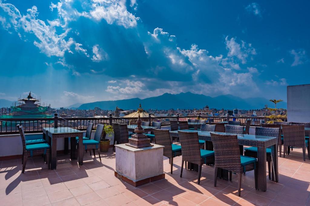 Nespecifikovaný výhled na hory nebo výhled na hory při pohledu z hotelu