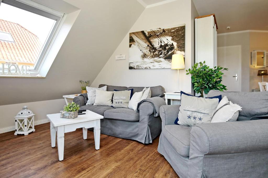 Χώρος καθιστικού στο Ostseewelle Wohnung 26