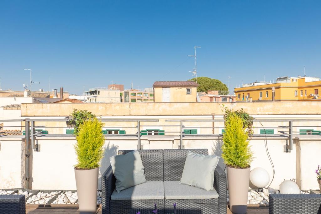 Balkon lub taras w obiekcie iFlat The Terrace of Trastevere