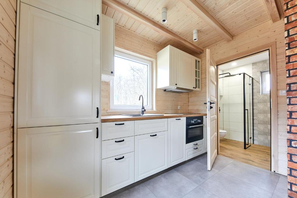 Kuchyňa alebo kuchynka v ubytovaní Apartamenty Białe Brzozy