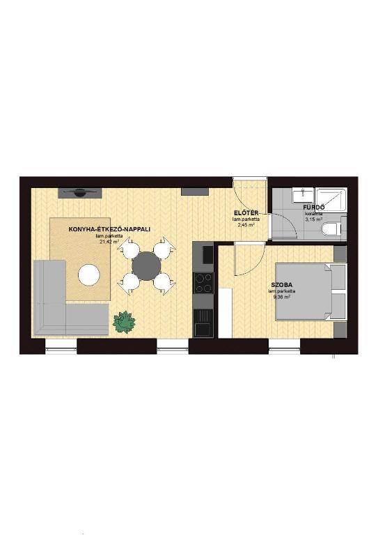 Půdorys ubytování Dotis Apartman Tata