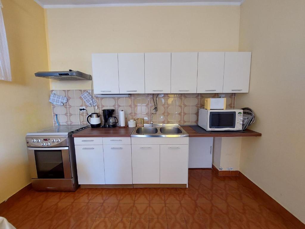 Kuchyň nebo kuchyňský kout v ubytování Apartments Faran