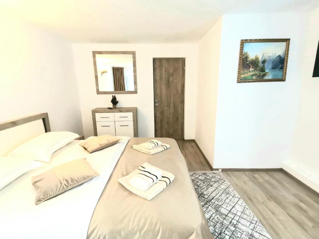 Postel nebo postele na pokoji v ubytování Casa EMY Busteni