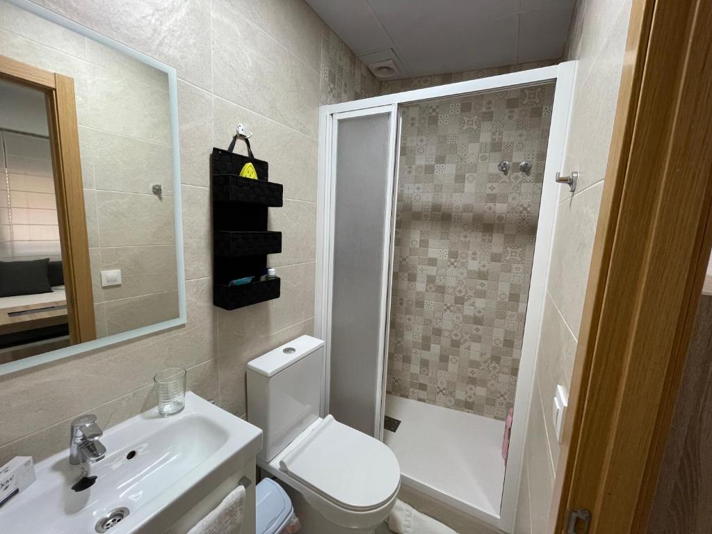A bathroom at Apartamento céntrico en Plaza San Miguel