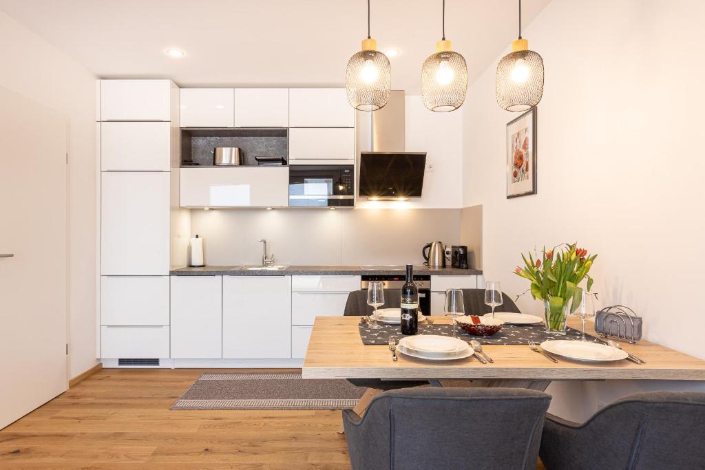 Kuchyň nebo kuchyňský kout v ubytování Ferienwohnung Kerstin