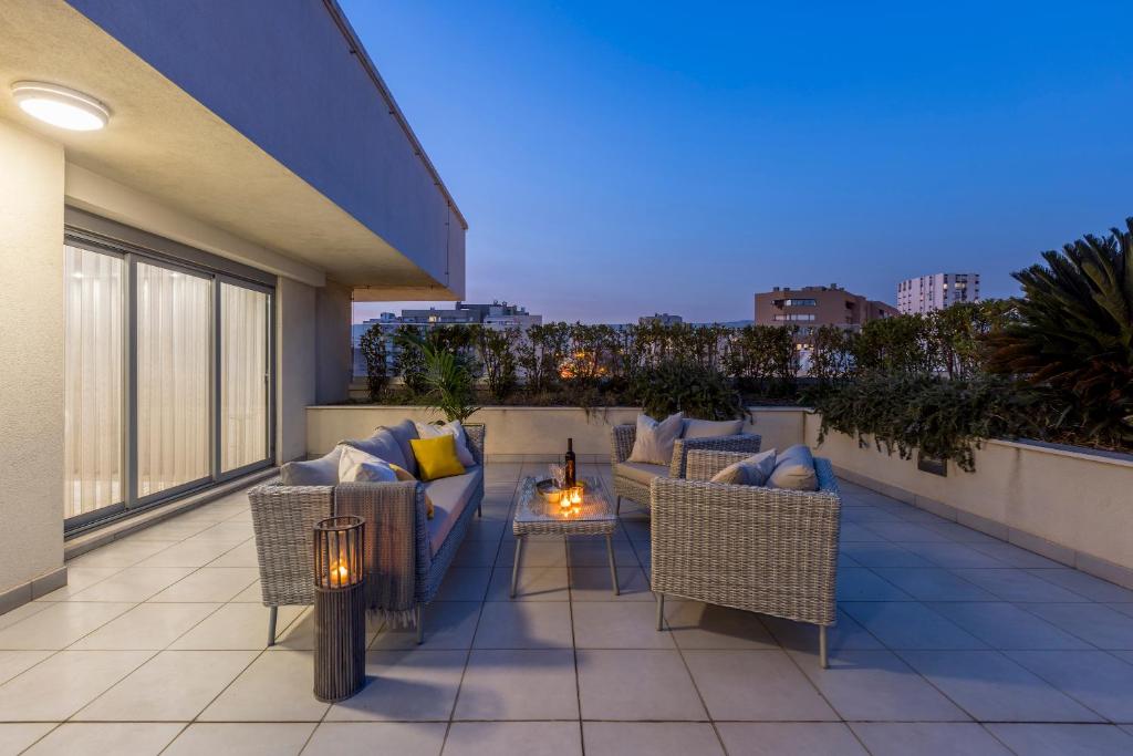 Posezení v ubytování Lazarica Penthouse