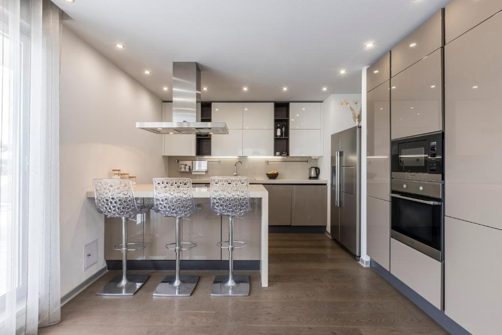 Kuchyň nebo kuchyňský kout v ubytování Lazarica Penthouse