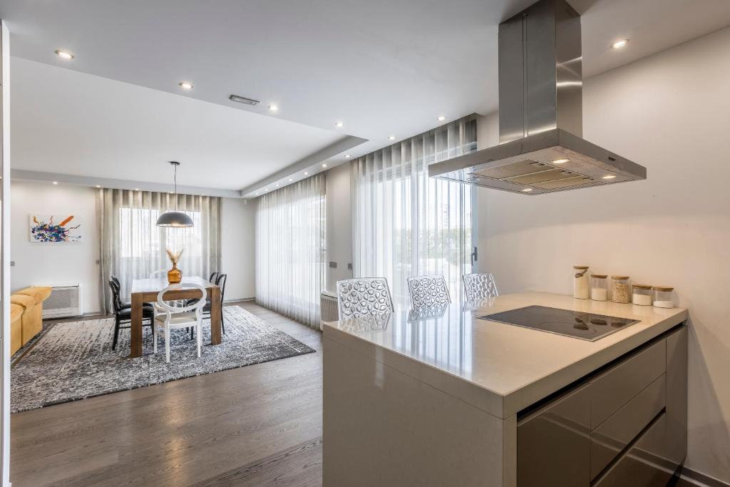 Kuchyň nebo kuchyňský kout v ubytování Lazarica Penthouse