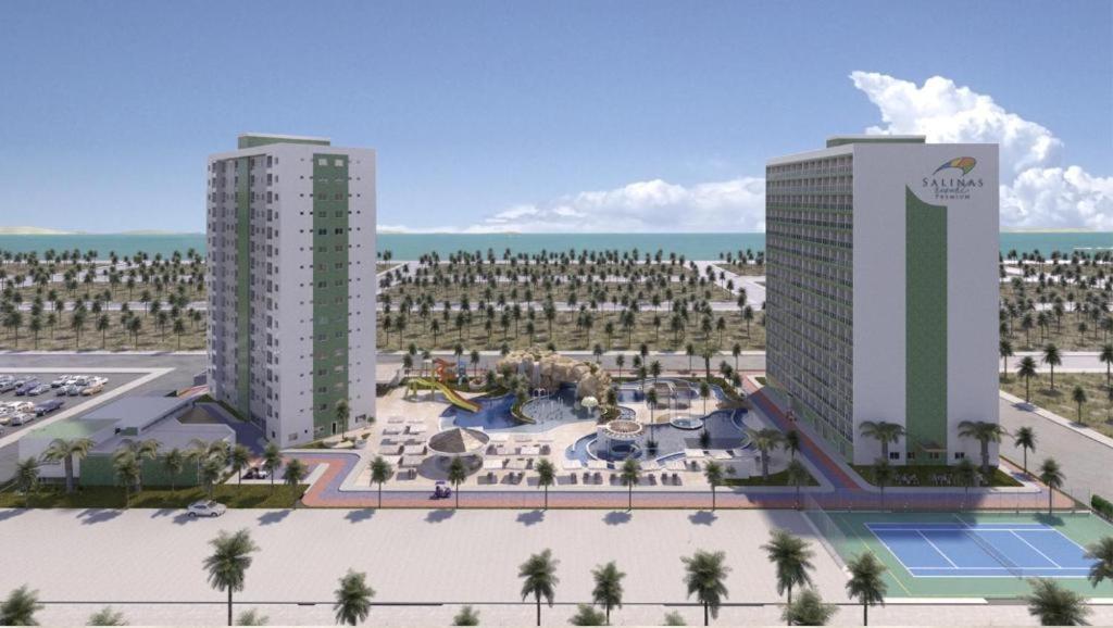 a rendering of a resort with two tall buildings at Salinas Premium Resort in Salinópolis