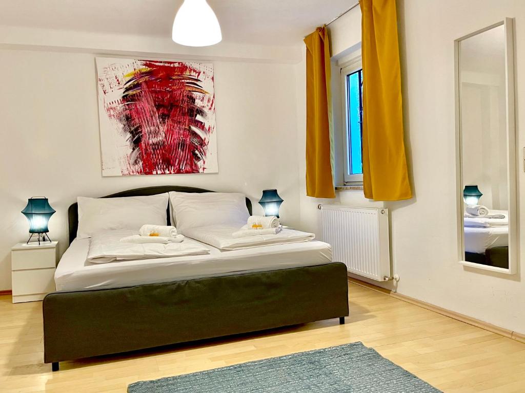 Posteľ alebo postele v izbe v ubytovaní ARTAPART - Apartment Top 2 self check-in