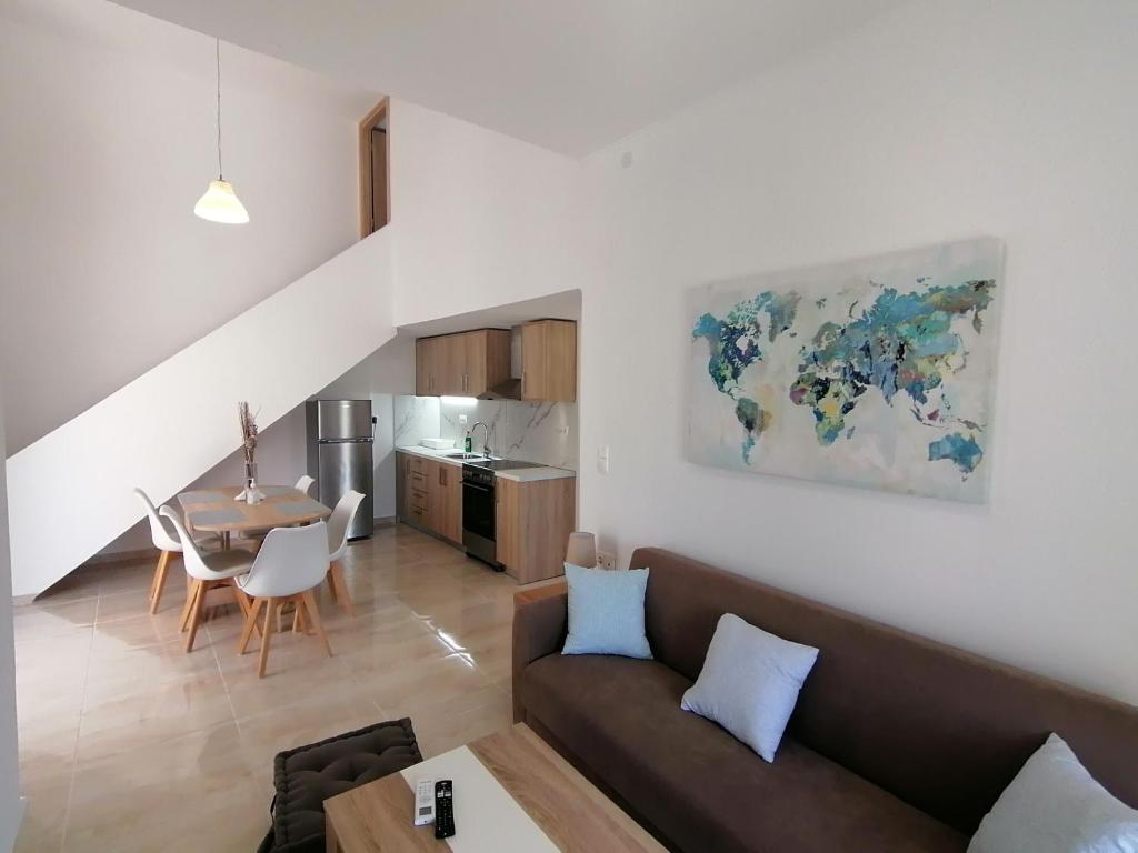 Kuchyň nebo kuchyňský kout v ubytování Argiri Apartments & Suites