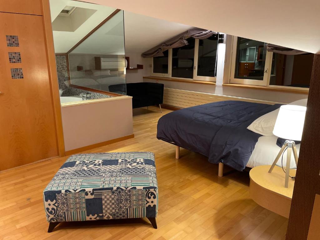 Säng eller sängar i ett rum på Appartement chic au centre
