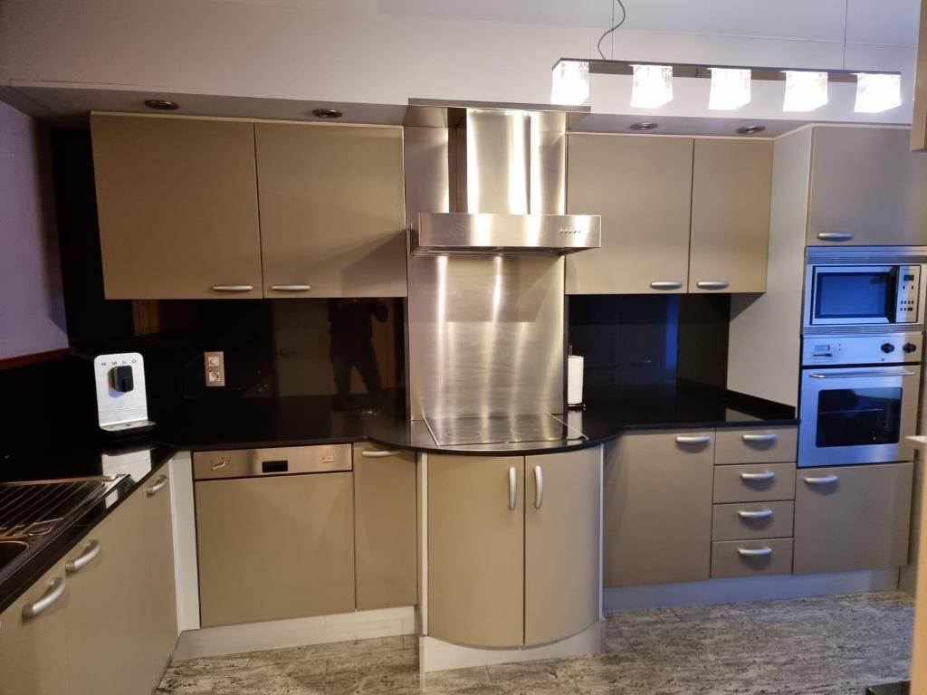 Kuchyň nebo kuchyňský kout v ubytování Appartement chic au centre HUT 08087