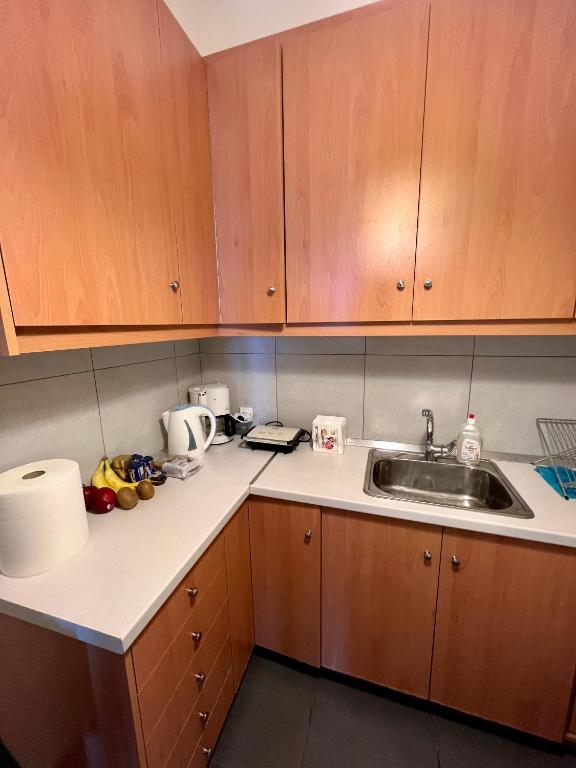 Kuchyňa alebo kuchynka v ubytovaní Loutraki Sunset Apartment
