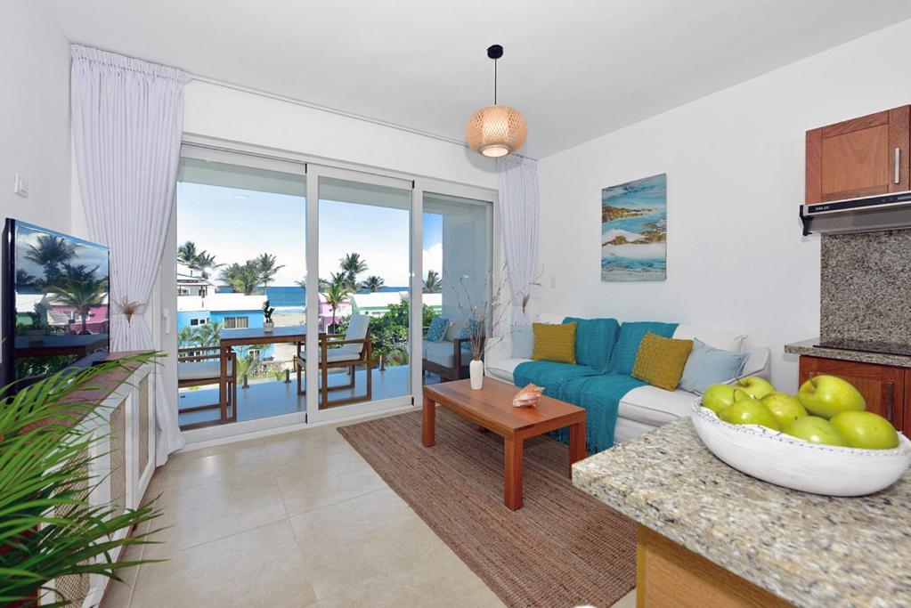 Posezení v ubytování Amazing ocean view apartment with grand pool