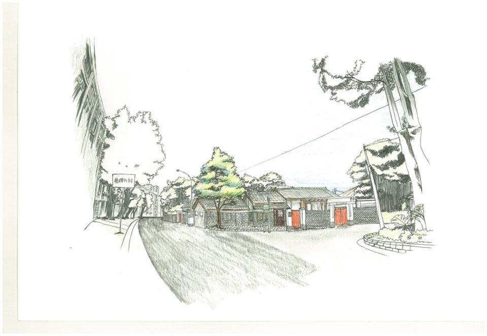 un dibujo de un parque con una acera y árboles en 破豆基地, en Kaohsiung