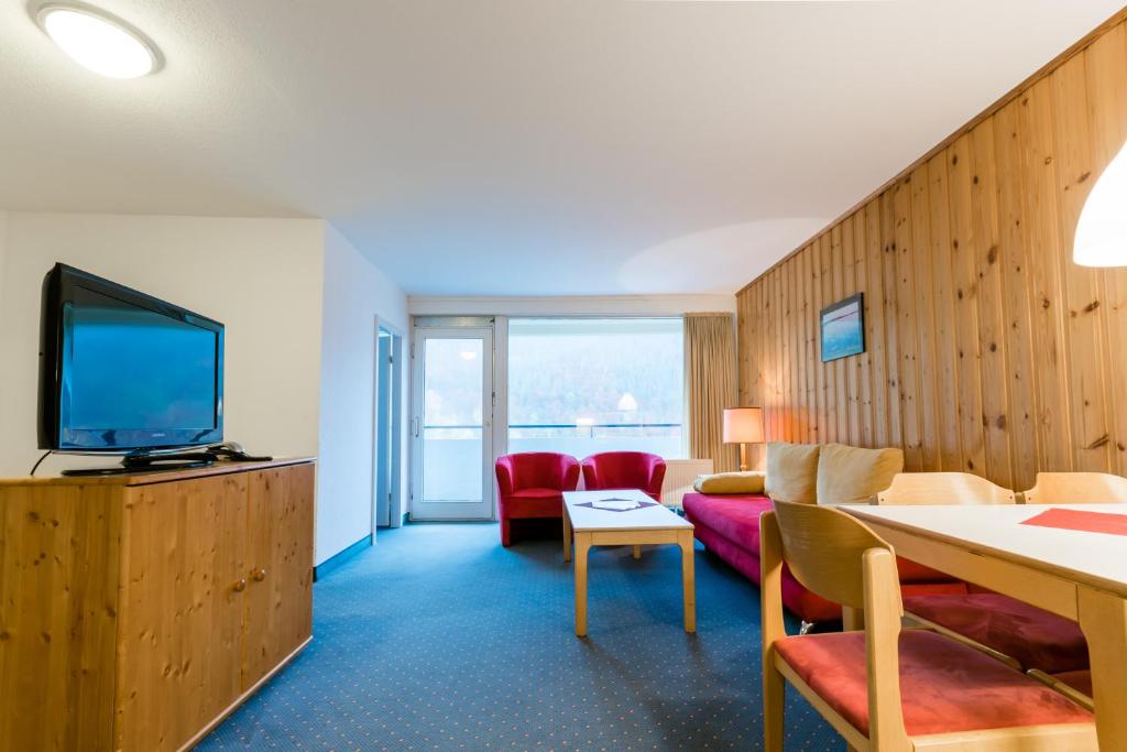 TV a/nebo společenská místnost v ubytování Familien Apartmenthotel Panoramic