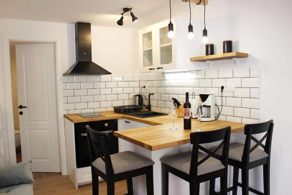 Kuchyň nebo kuchyňský kout v ubytování Studio apartman Kendi