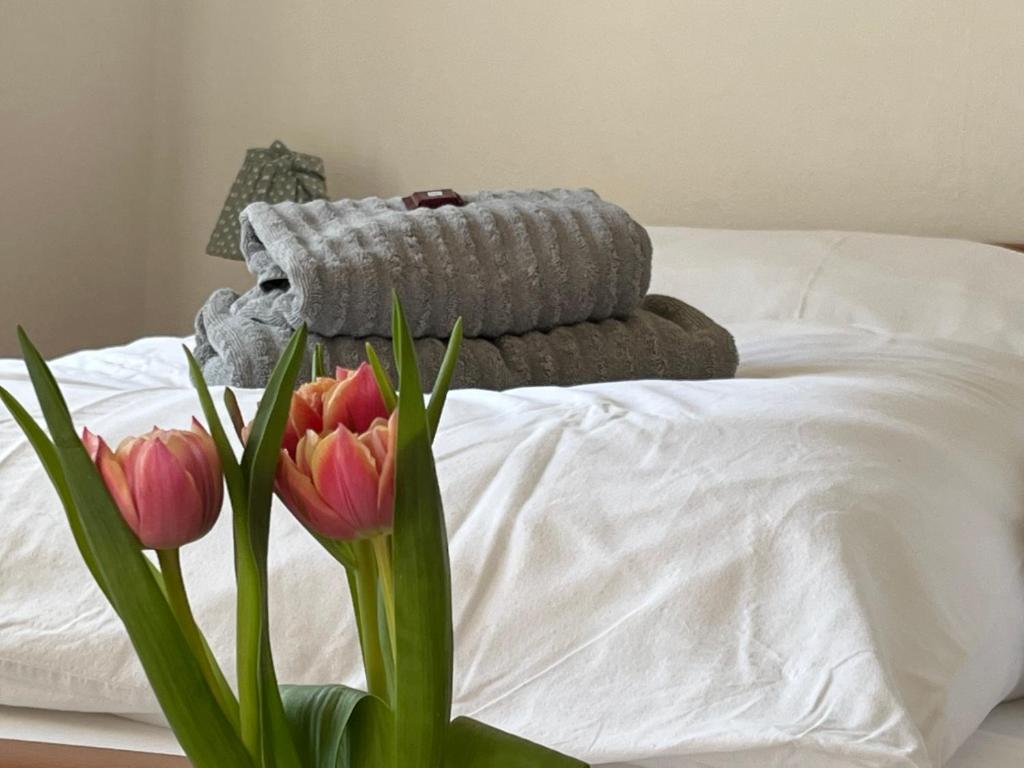 Posteľ alebo postele v izbe v ubytovaní Pension Kitty