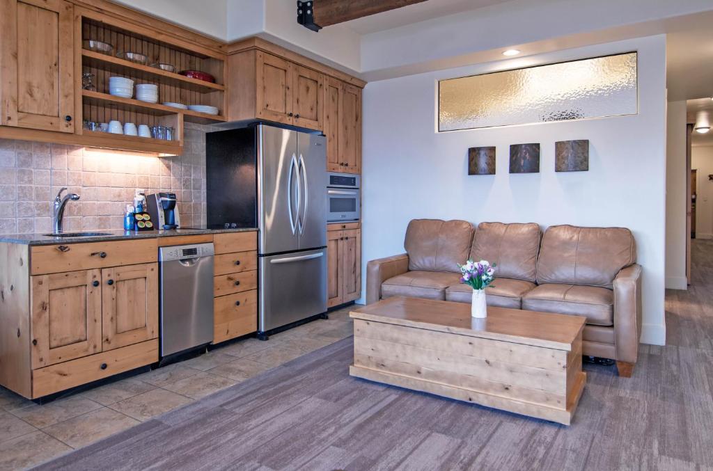 Kuchyň nebo kuchyňský kout v ubytování Newpark Resort