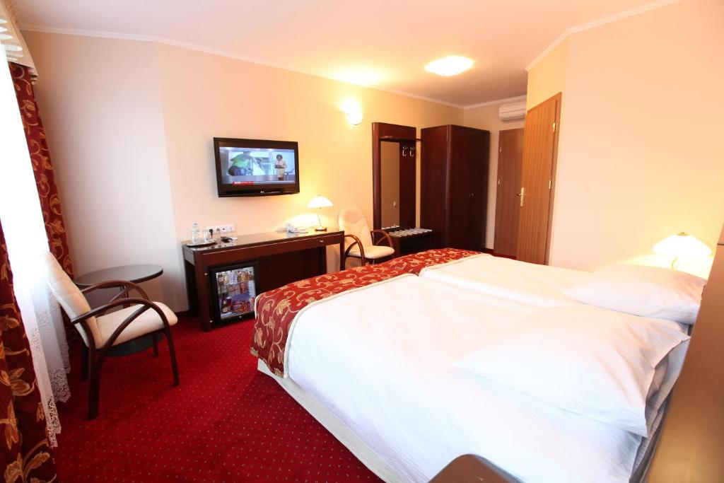 TV a/nebo společenská místnost v ubytování Hotel Janusz