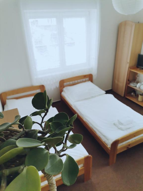Postel nebo postele na pokoji v ubytování Penzion pod Kostelíčkem