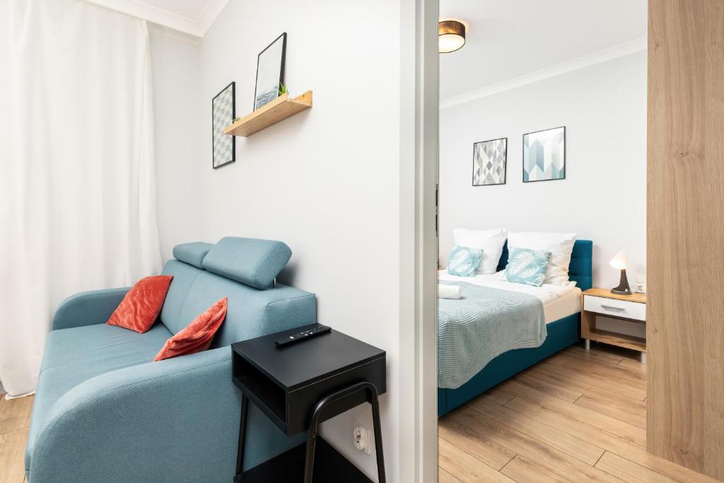 Posteľ alebo postele v izbe v ubytovaní Browar Gdański Free Parking by Noclegi Renters