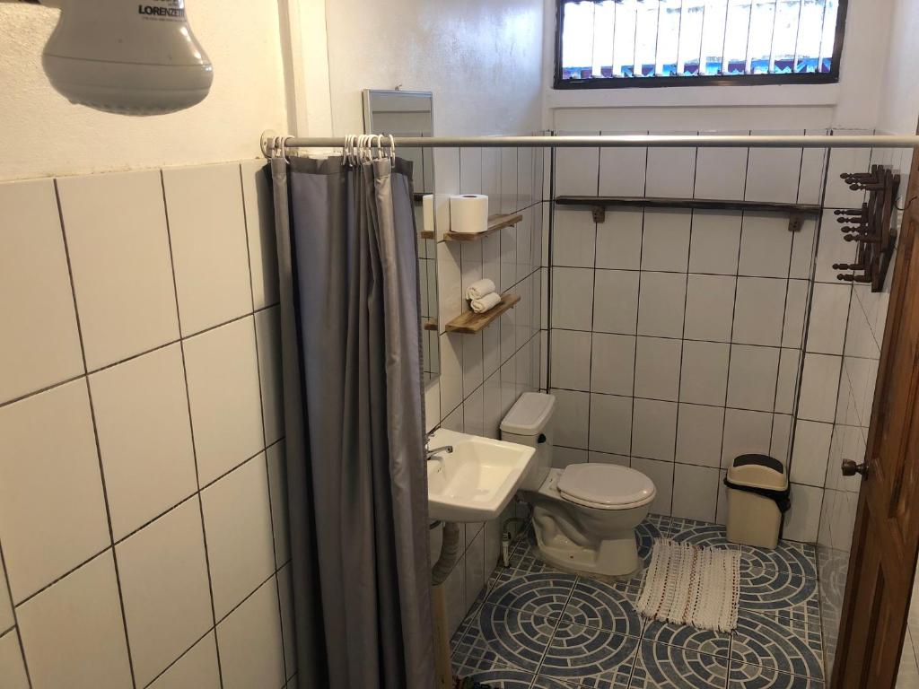 Koupelna v ubytování Cabinas Cahuita