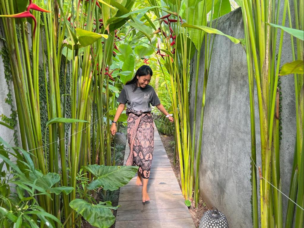 Zahrada ubytování Jati Kuta Lombok