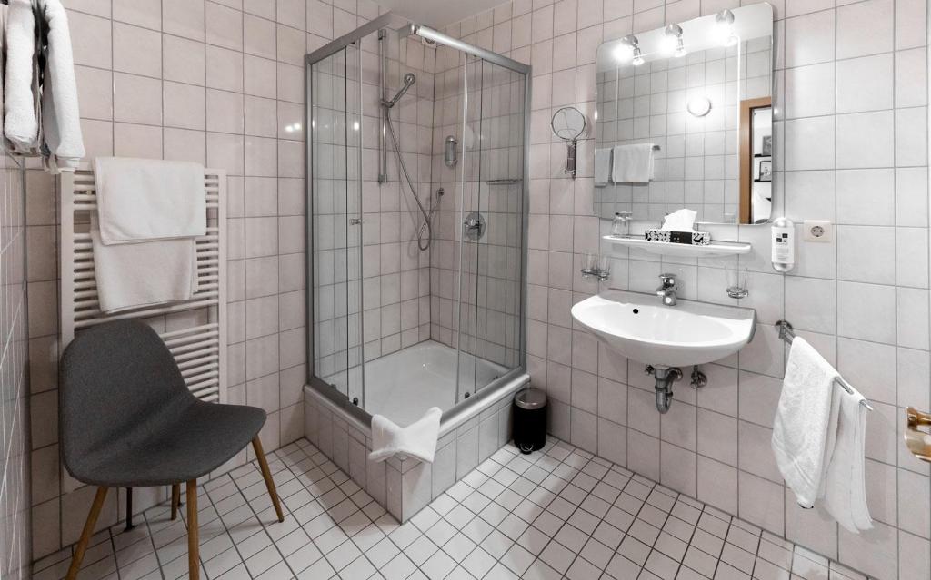 Koupelna v ubytování Hotel Beim Schupi Karlsruhe