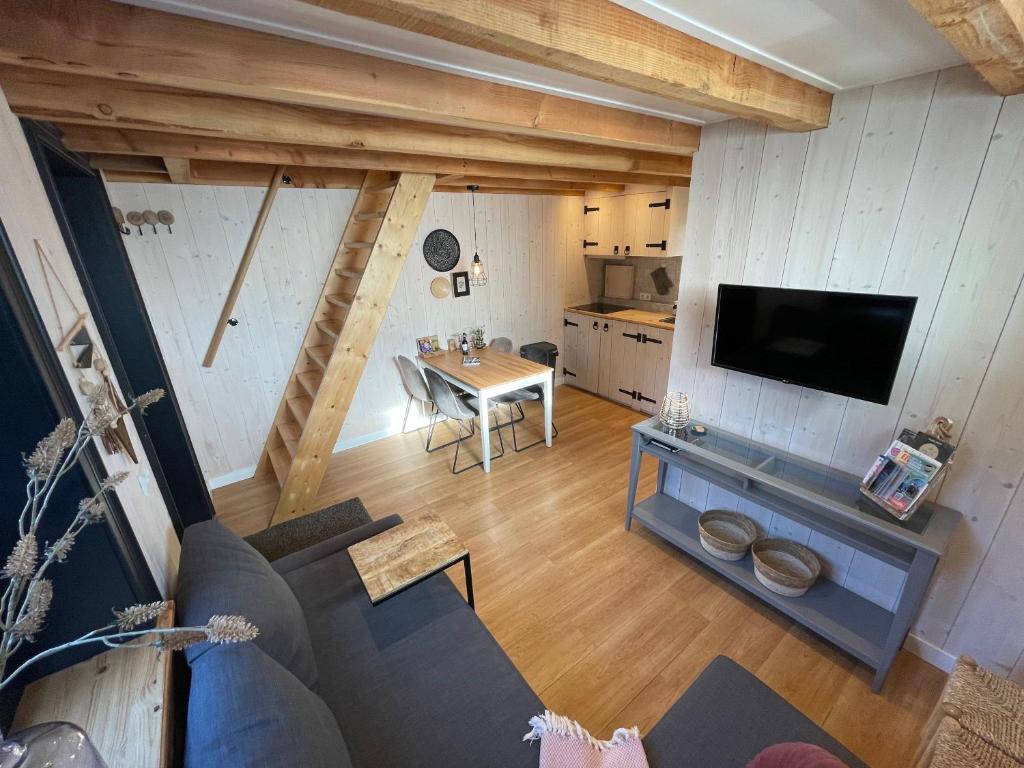 TV a/nebo společenská místnost v ubytování Luxury Chalets Monnickendam