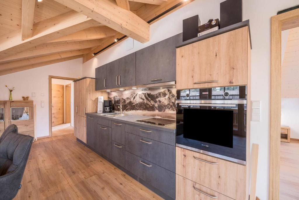Kuchyň nebo kuchyňský kout v ubytování Ferienwohnung Susi im Neubau