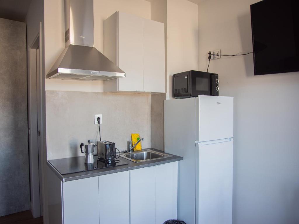 Kuchyň nebo kuchyňský kout v ubytování Apartamentos Santander Maliaño Suites 3000