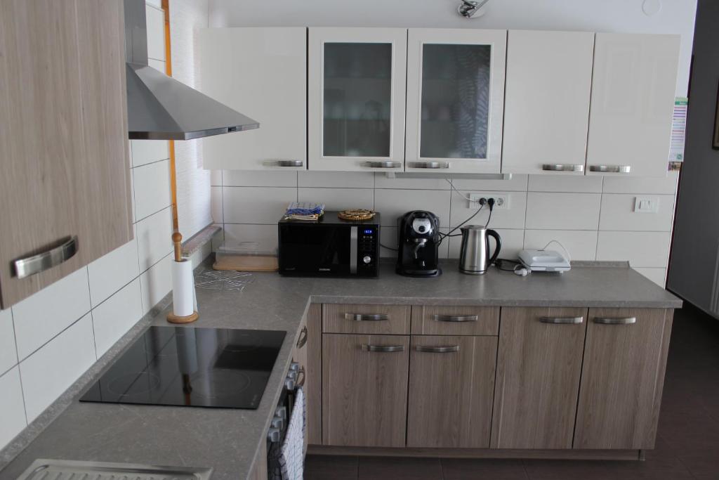 Kuchyň nebo kuchyňský kout v ubytování Apartma V&T