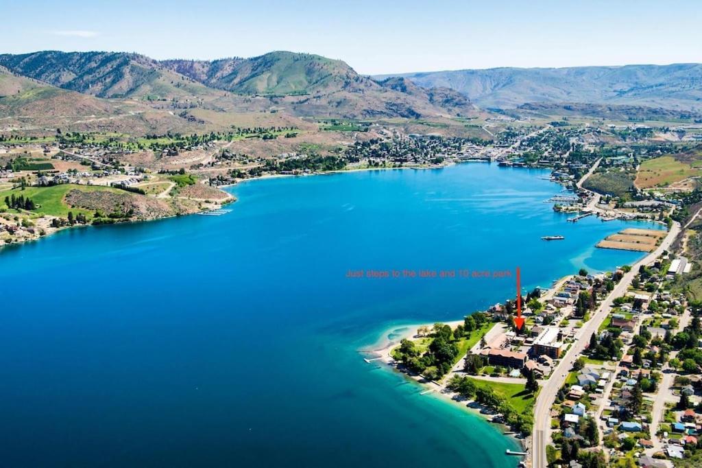 an aerial view of a large body of water at Next to Lake, Pool, 10 Acre Park, 1 Mile to Town, Best Prices in Chelan