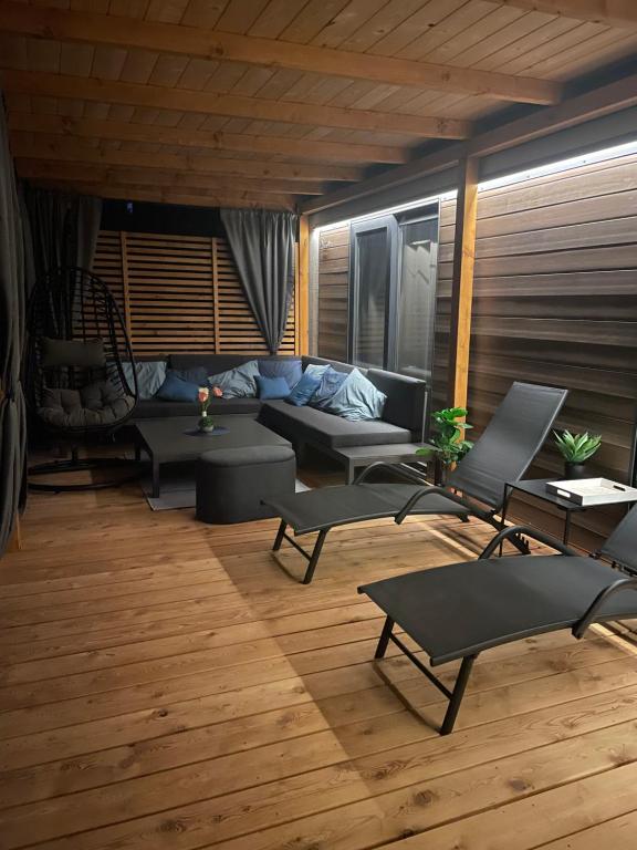 Posezení v ubytování Mobile Home Jana