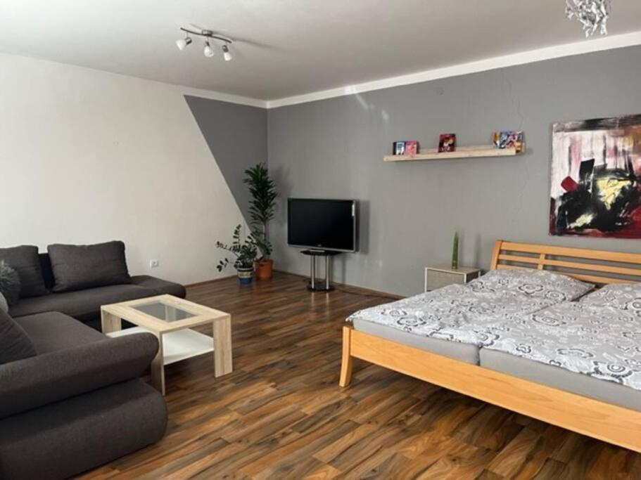 Postel nebo postele na pokoji v ubytování Ubytování Jaroslavice