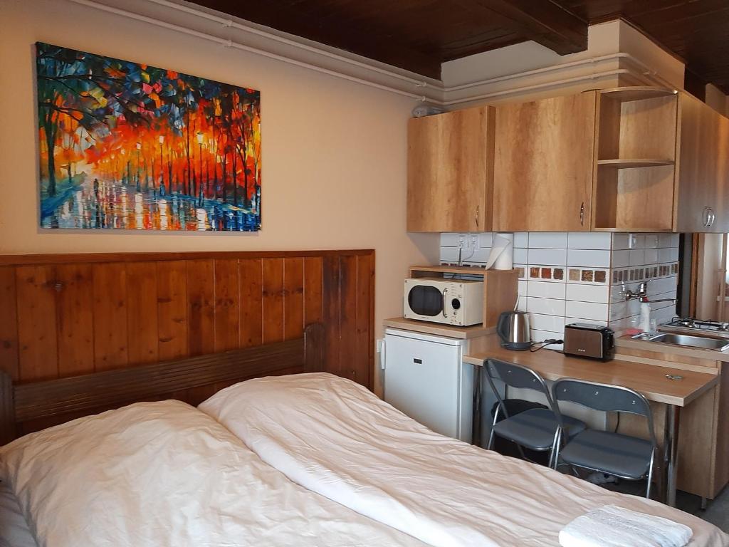 Kuchyň nebo kuchyňský kout v ubytování Egniss Apartman 2