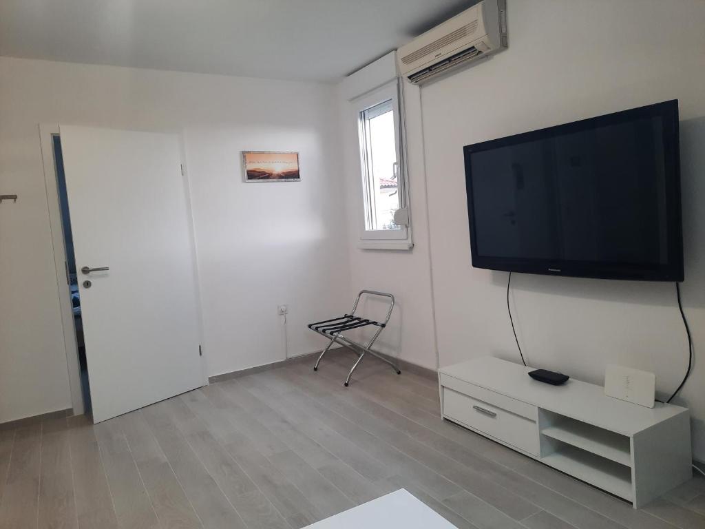 Televízia a/alebo spoločenská miestnosť v ubytovaní Apartments LUNA