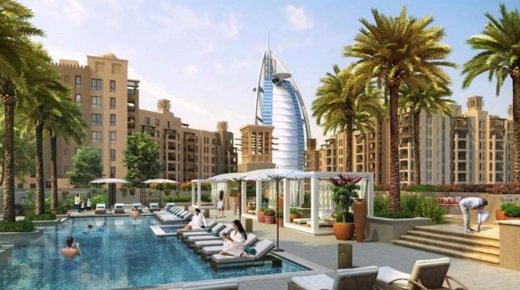 a rendering of the burj al arab hotel at Madinat Jumeirah Living - Lamtara 2 in Dubai