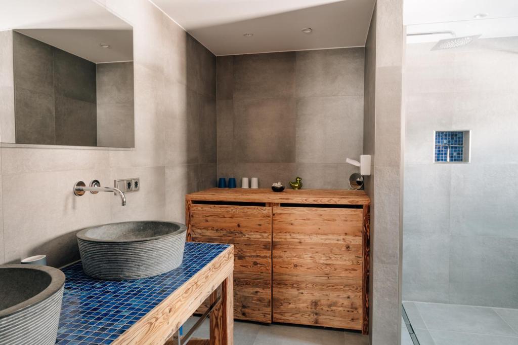 Ein Badezimmer in der Unterkunft Ferienwohnung Birkentalblick