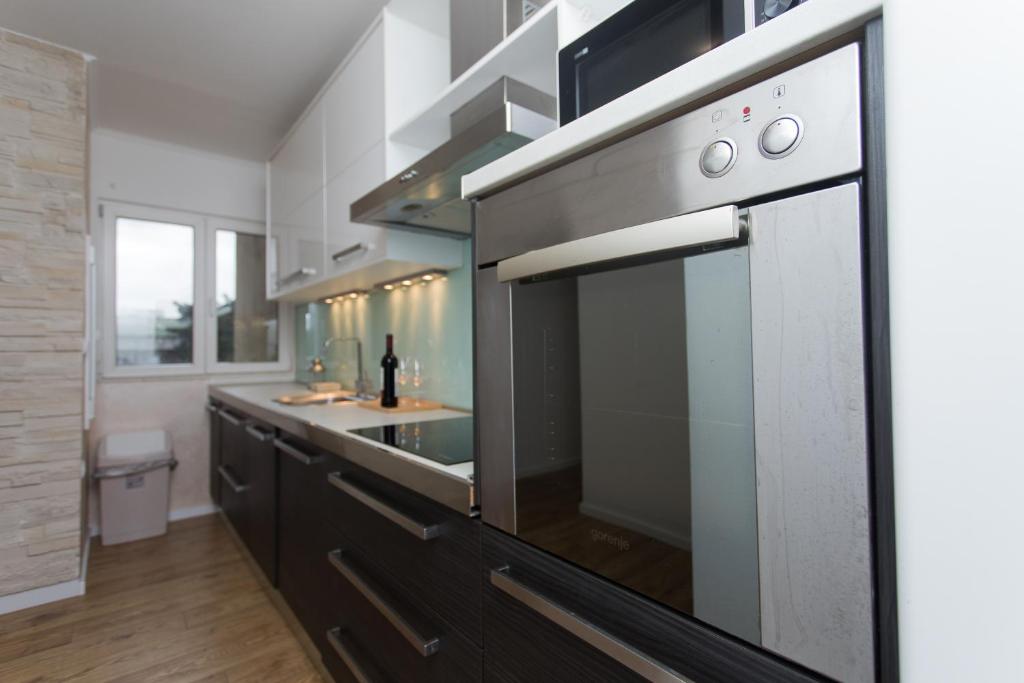 Kuchyň nebo kuchyňský kout v ubytování Luxury Apartment Jana