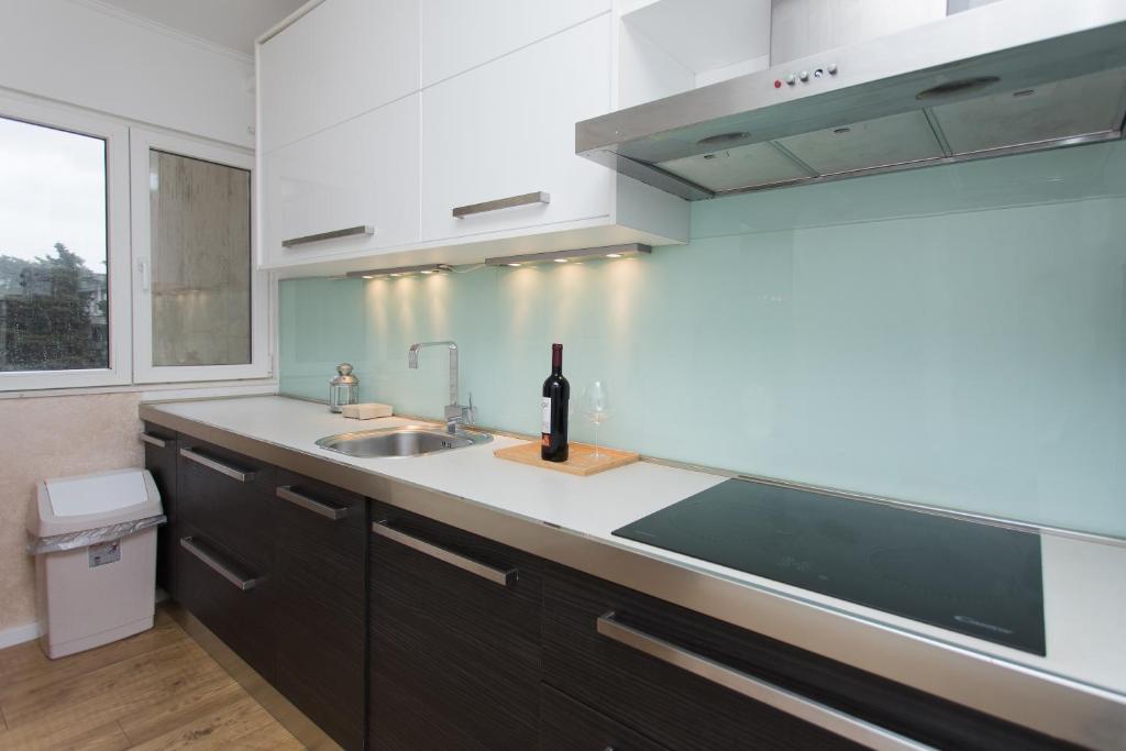 Kuchyň nebo kuchyňský kout v ubytování Luxury Apartment Jana