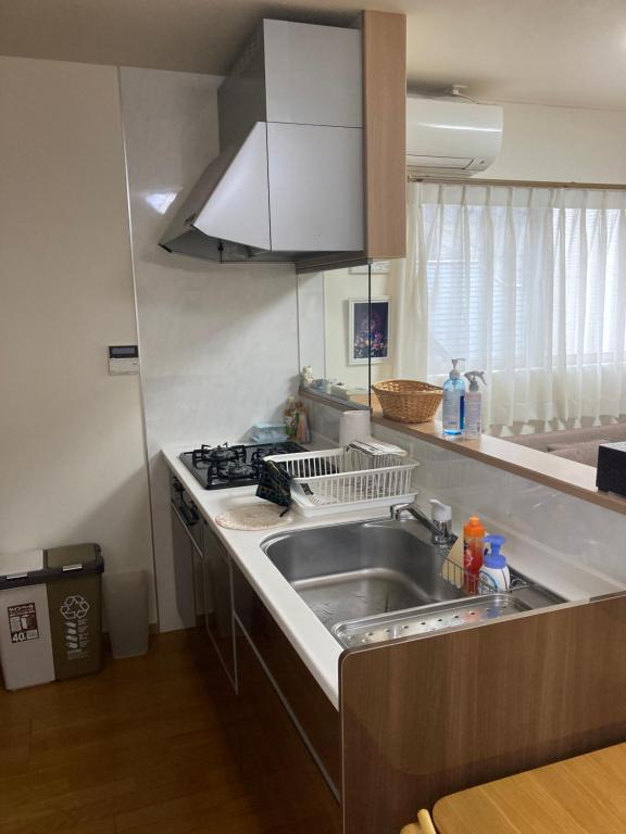 Kuchyň nebo kuchyňský kout v ubytování 森のカフェ